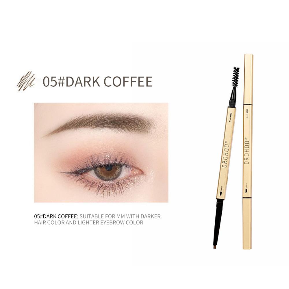 Make-up für Frauen, wasserfester Stift zur Augenbrauenverstärkung, mit Doppelkopfstift und Pinsel, langlebige Augenbrauenkosmetik, einfach zu tragen dunkel kaffee