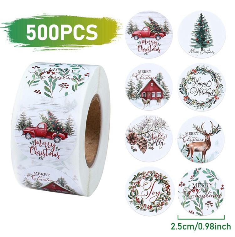 500 Stück Weihnachtsaufkleber Frohe Weihnachten Dekoration Weihnachten Neujahr Party Siegel Etiketten Aufkleber Für DIY Geschenk Backverpackung Deko
