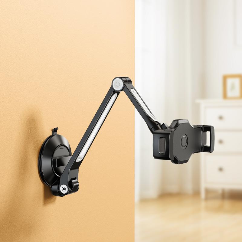 Oatsbasf Saugnapf Tablet Ständer Halter 360° Drehbar Langer Arm Verstellbare Handy Tablet Halterung für iPhone iPad 4,7-12,9 Geräte schwarz