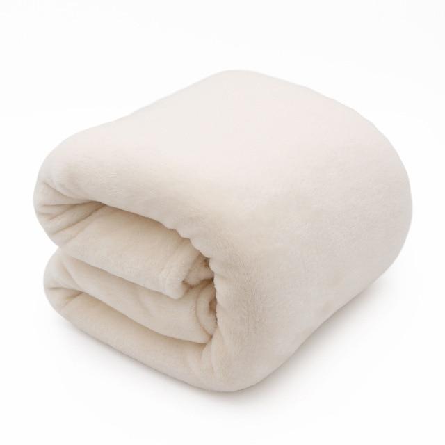 Leichte, dünne, mechanisch gewaschene Flanelldecke, Plaids, superwarme, weiche Decken, Überwurf auf Sofa/Bett/Reise, Patchwork, solide Tagesdecke 180x200cm weiß