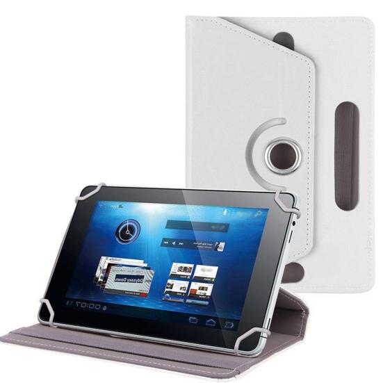 Kunstleder-Tablet-PC-Hülle, 360 Grad drehbarer Ständer, Universal-Halterung For 8 Inch Tablet Pc weiß
