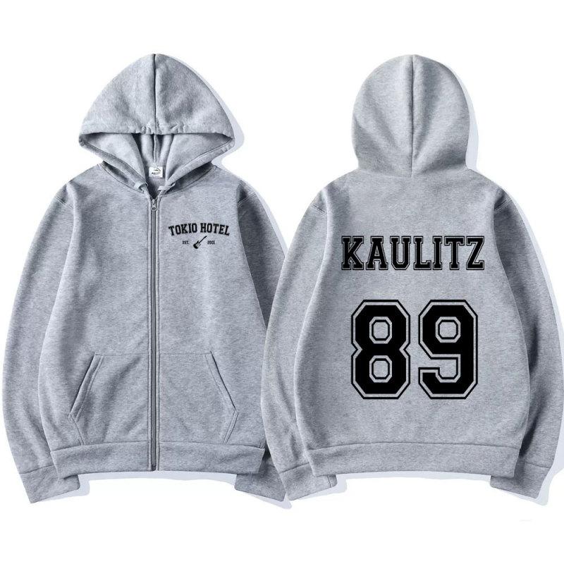 Rock Band Tokio Hotel Kaulitz Zipper Hoodies Herrenbekleidung Herbst Winter Zip Up Kapuzenpullover Lässige Vintage Hoodie Jacke M silber
