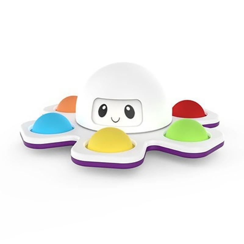 Fidget Toys Autismus Stressabbau Silikon Interaktives Flip Octopus Change Faces Spinner Push Pop Bubble Fidget Spielzeug für Spinner weiß
