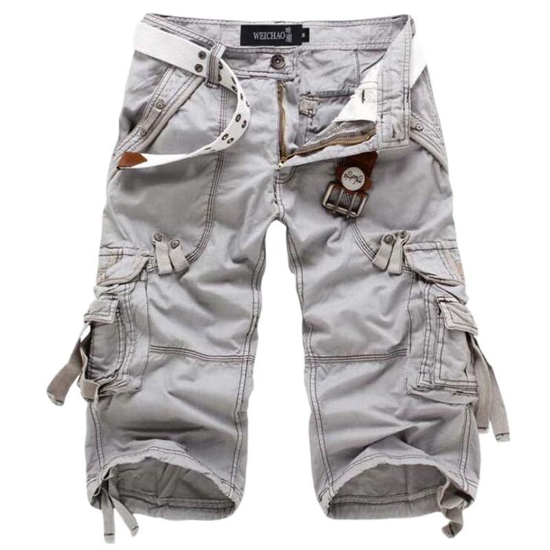 Herren Jogginghosen Cargo Shorts Sommer Freizeithorts Herren Gerade Einfarbig Sporthorts XXL grau