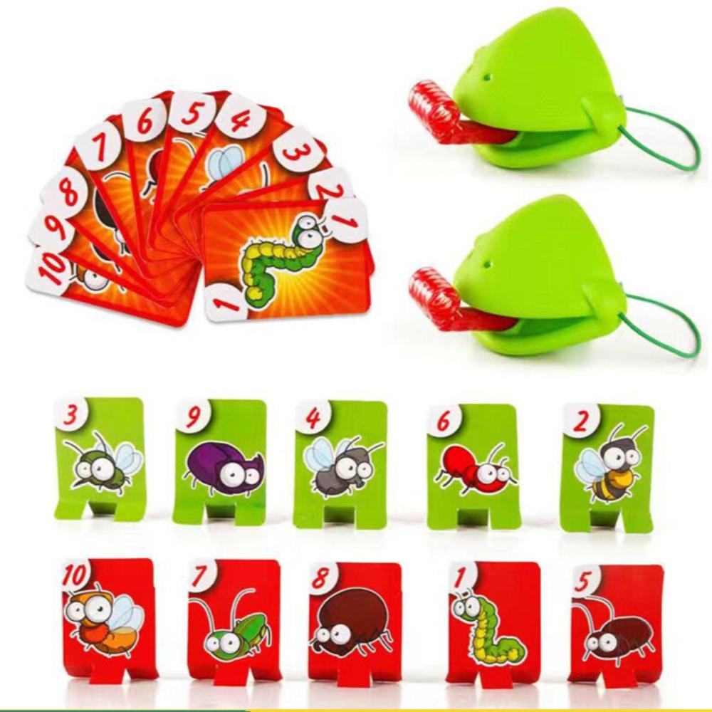 Lustige Eidechsen Maske Spielzeug Frosch Zunge Kleben Zwei-spieler Kartenspiel Desktop Interaktive Spielzeug Eltern-kind-Party Spiele für Kinder