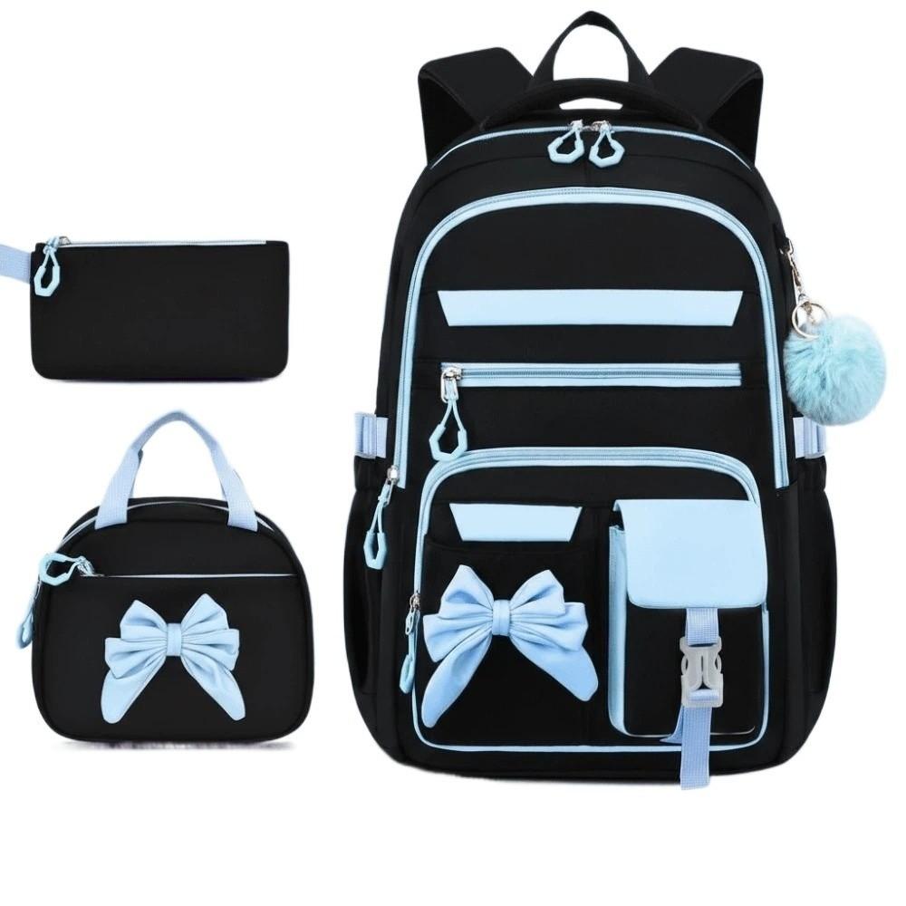 Lässiges Dreiteiliges Schulranzen-Set mit Federmäppchen Schüler-Schulranzen Rucksack mit großem Fassungsvermögen Täglich Set 2