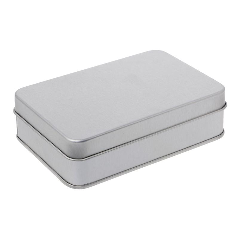 Kleine Aufbewahrungsbox aus Metalldose, silberfarben, Organizer für Geld, Münzen, Süßigkeiten, Schlüssel 10.7cmx7.2cmx3cm
