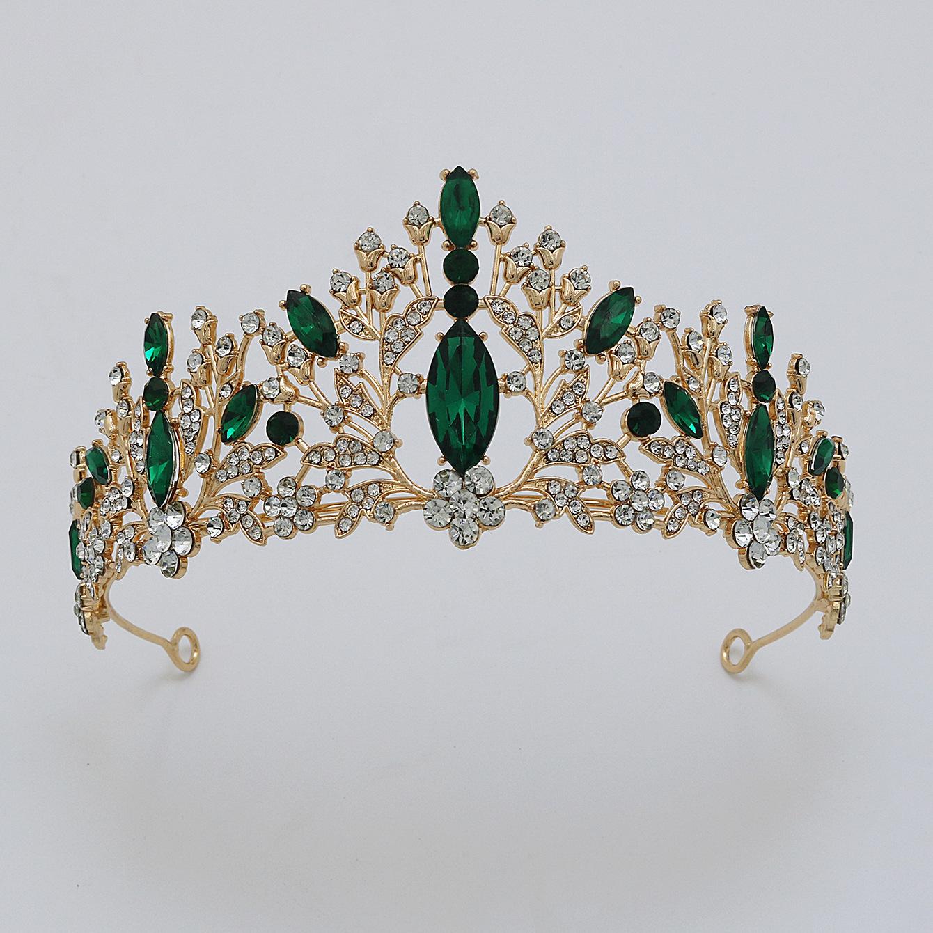 Brautkrone Barock Strass Brautkrone Kopfschmuck Atmosphärische Hochzeitskleid-Accessoires Krone