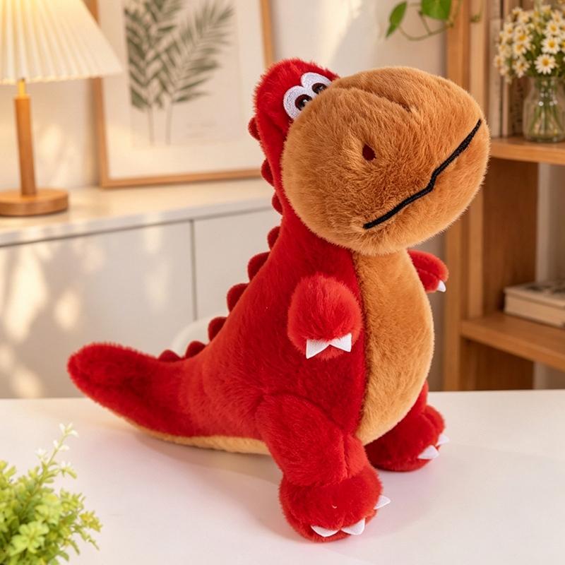 Cartoon Buntes Dinosaurier Plüschtier Niedliche Kuscheltiere Plüschtiere Kawaii Weiche Kinderspielzeuge Für Jungen Mädchen Heimdekoration 20-25cm