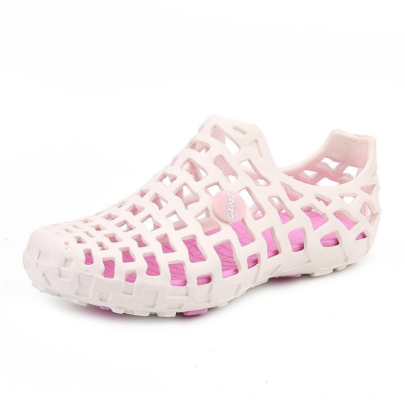 Damen Lochschuhe für Outdoor-Bekleidung Sandalen im Sommer Neu Rutschfest Sportlich Hohle Herren Drifting Strand Wanderschuhe 39 white