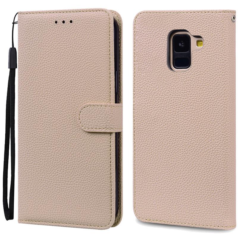 A8 Plus Hülle für Samsung Galaxy A8 2018 Hülle A530F SM-A530F Brieftasche Flip Lederhülle für Samsung A8 Plus 2018 A8+ A730F Hülle A8 2018 A530F beige