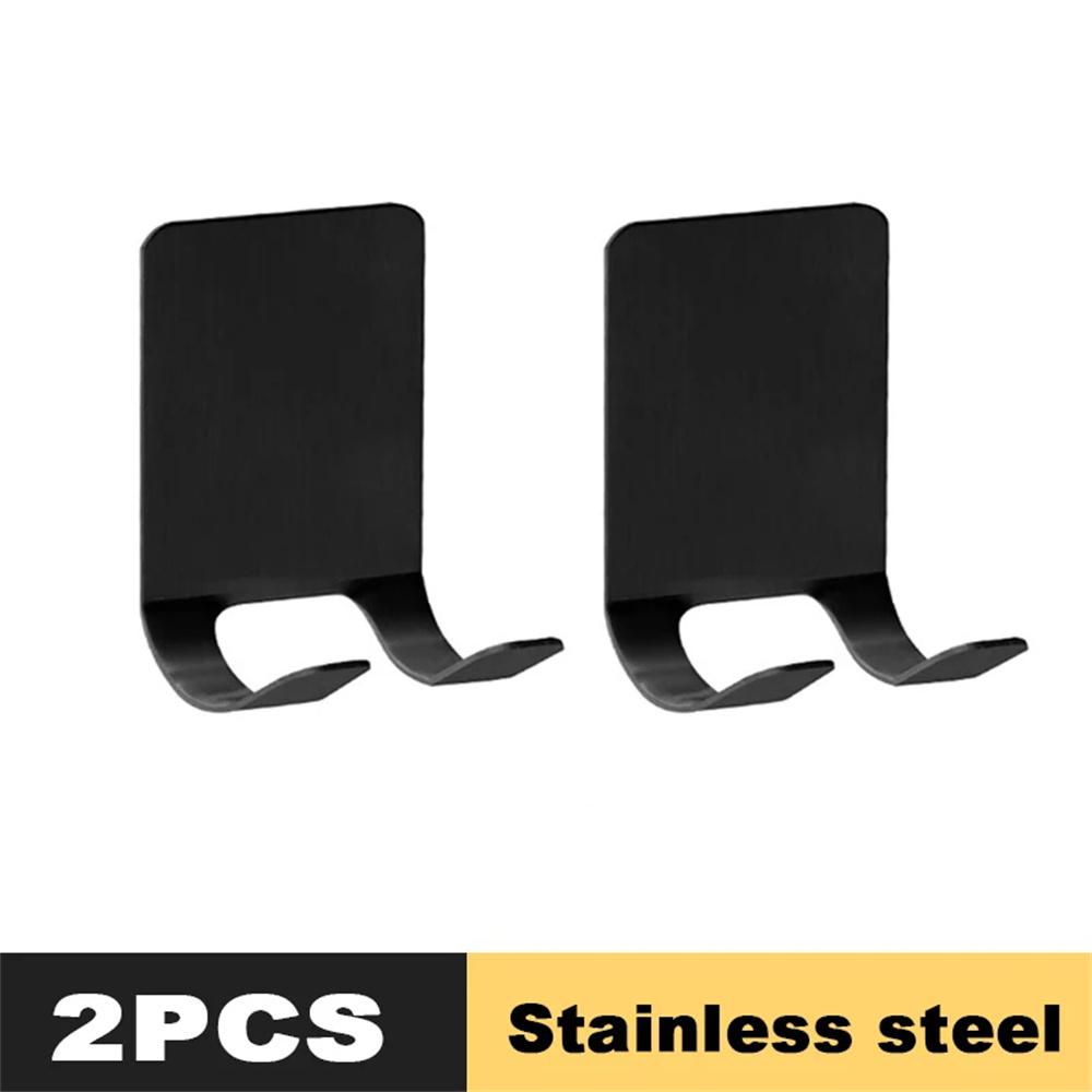 Schwarz/Silber Rasierer-Aufbewahrungsregal, frei stanzbarer Rasiererhalter aus Edelstahl für die Wand, selbstklebend, wasserdicht, Rasierer-Aufbewahrungsregal