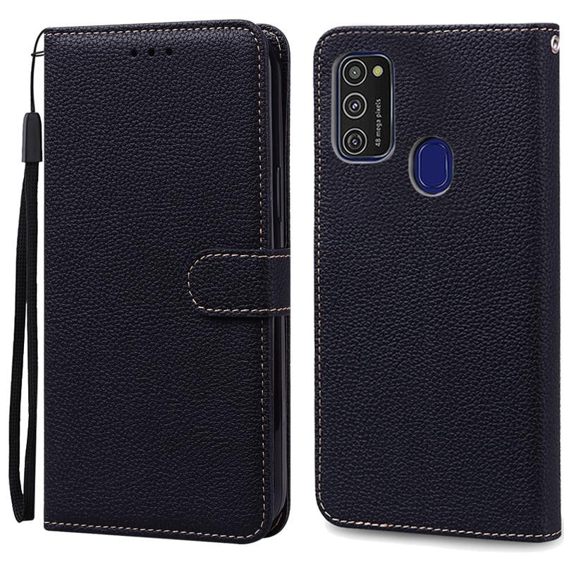 M21 Fall Für Samsung Galaxy M21 Fall M215F Leder Brieftasche Flip Fall Für Samsung Galaxy M21 M 21 Fall Weiche Silikon abdeckung Fundas For Samsung M21 schwarz