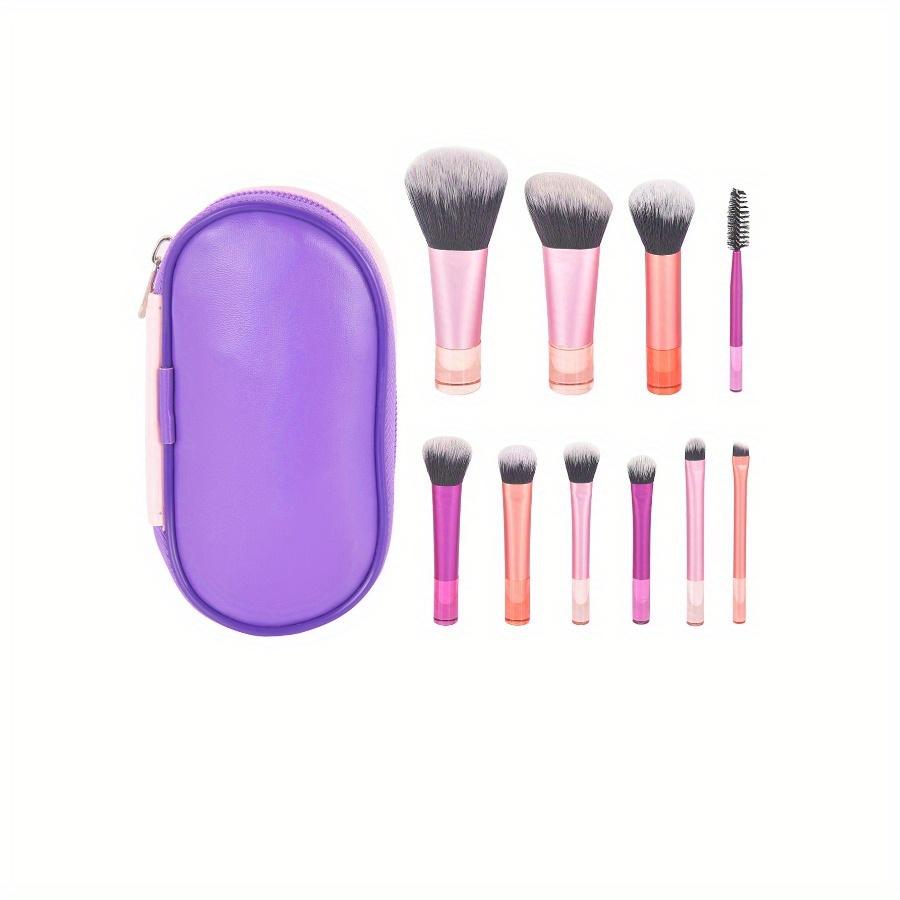 10 Schwarze Mini Make-up Pinsel Reise Tragbar Make-up Werkzeug Make-up Schwamm - Handflächenpinsel Professionelles Make-up Werkzeug Set bunt