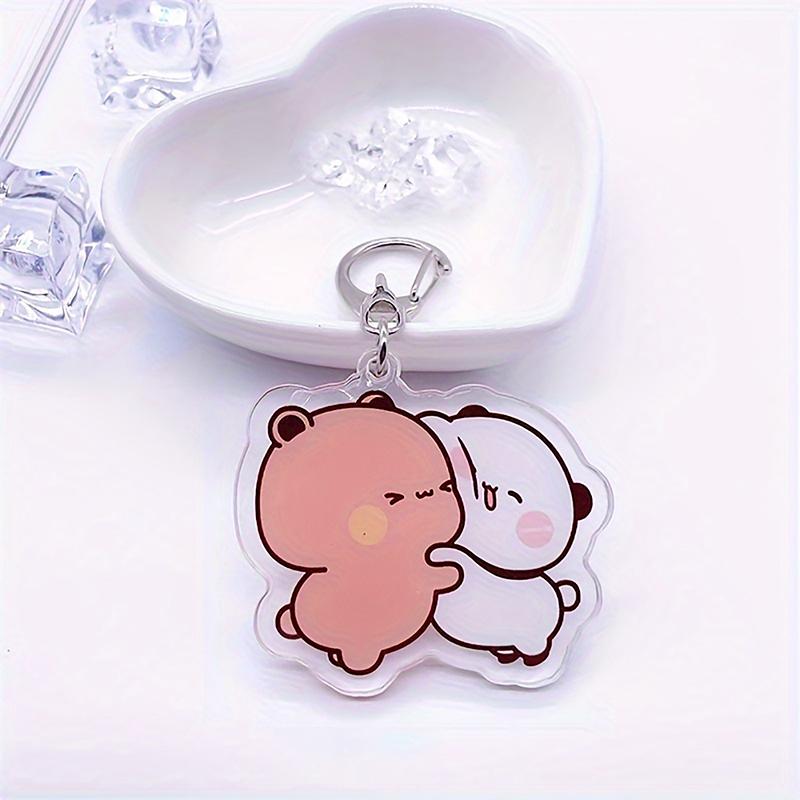 Niedliche Bubu Dudu Schlüsselanhänger Baby Graubär Weißer Panda Schlüsselanhänger für Accessoires Tasche Anhänger Schlüsselanhänger Schmuck Fans Paar Liebesgeschenke
