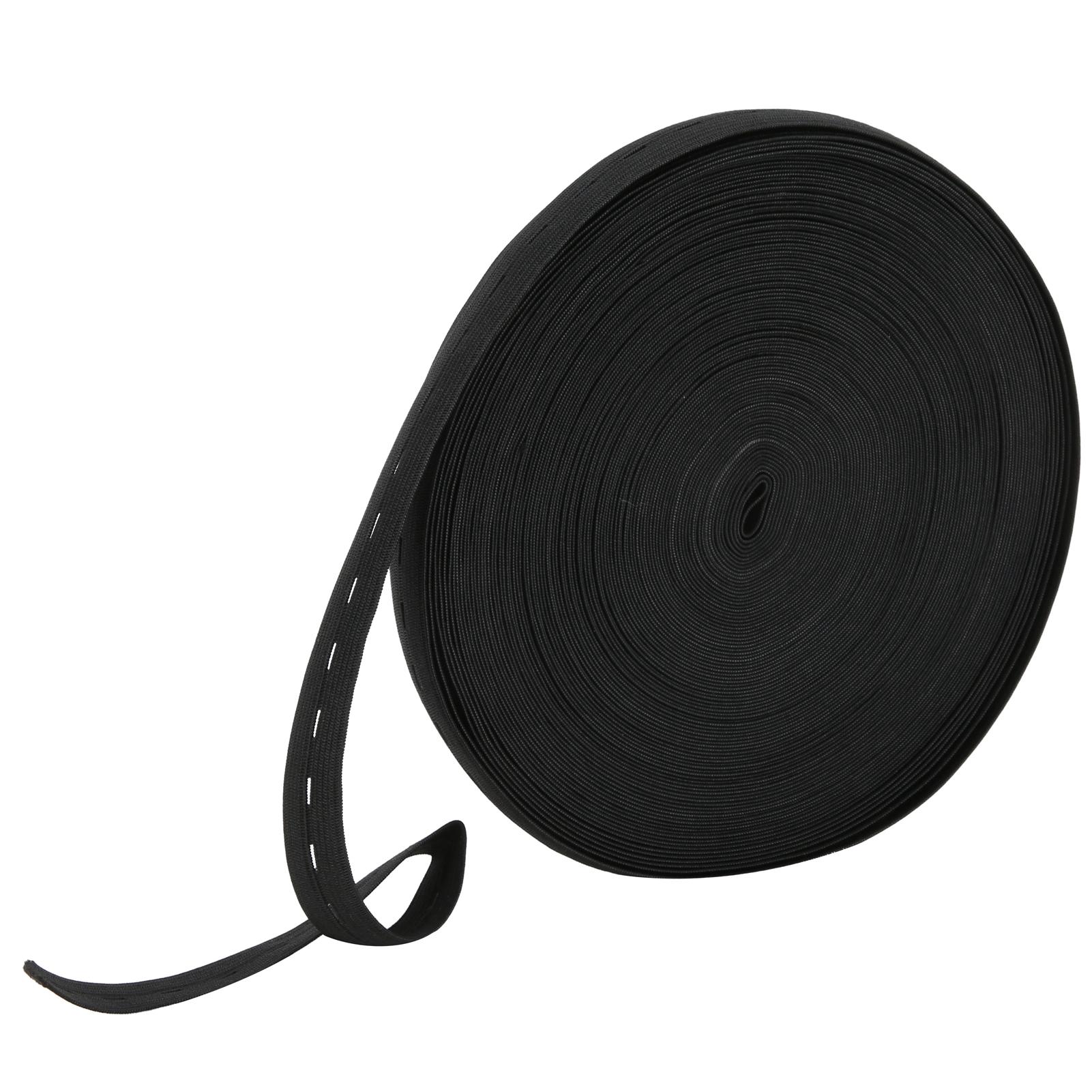 Gummiband Breite 2cm Strickspule Perückenband zum Nähen Kleidung Hosen Gürtel Perücken DIY HandwerkSchwarz schwarz