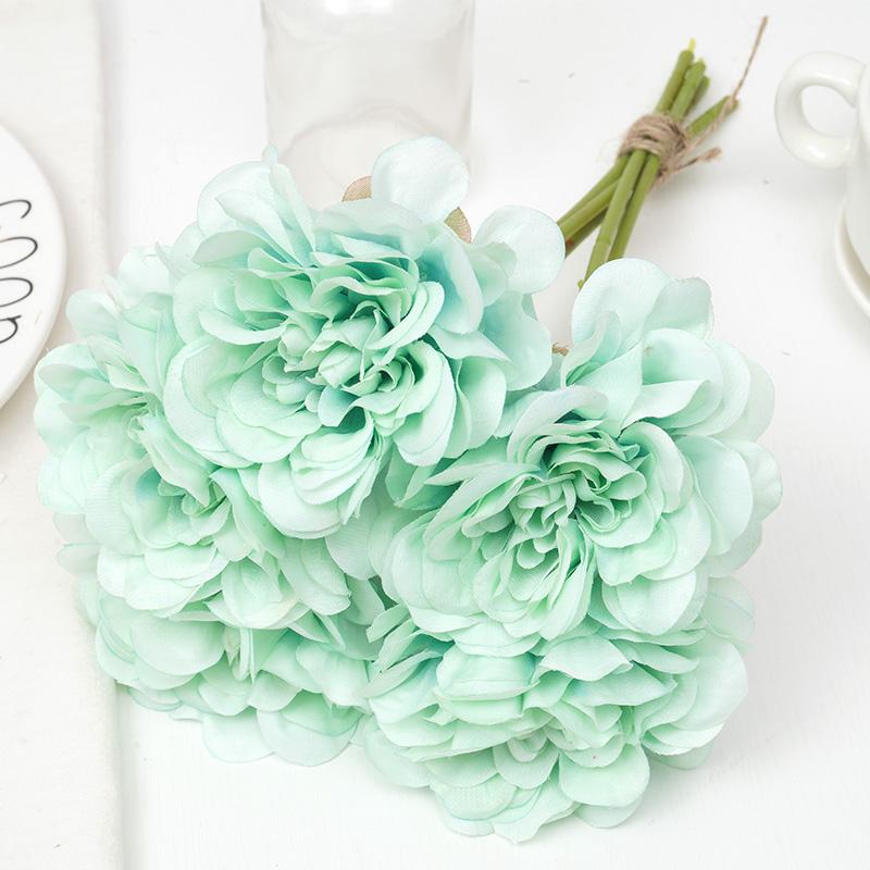 5 Stück graue künstliche Seidenrosen, Pfingstrosen, Brautstrauß für Vase, Hochzeit, Heimdekoration, DIY-Projekte, günstige künstliche Blumen, Hortensien, Bastelarbeiten white