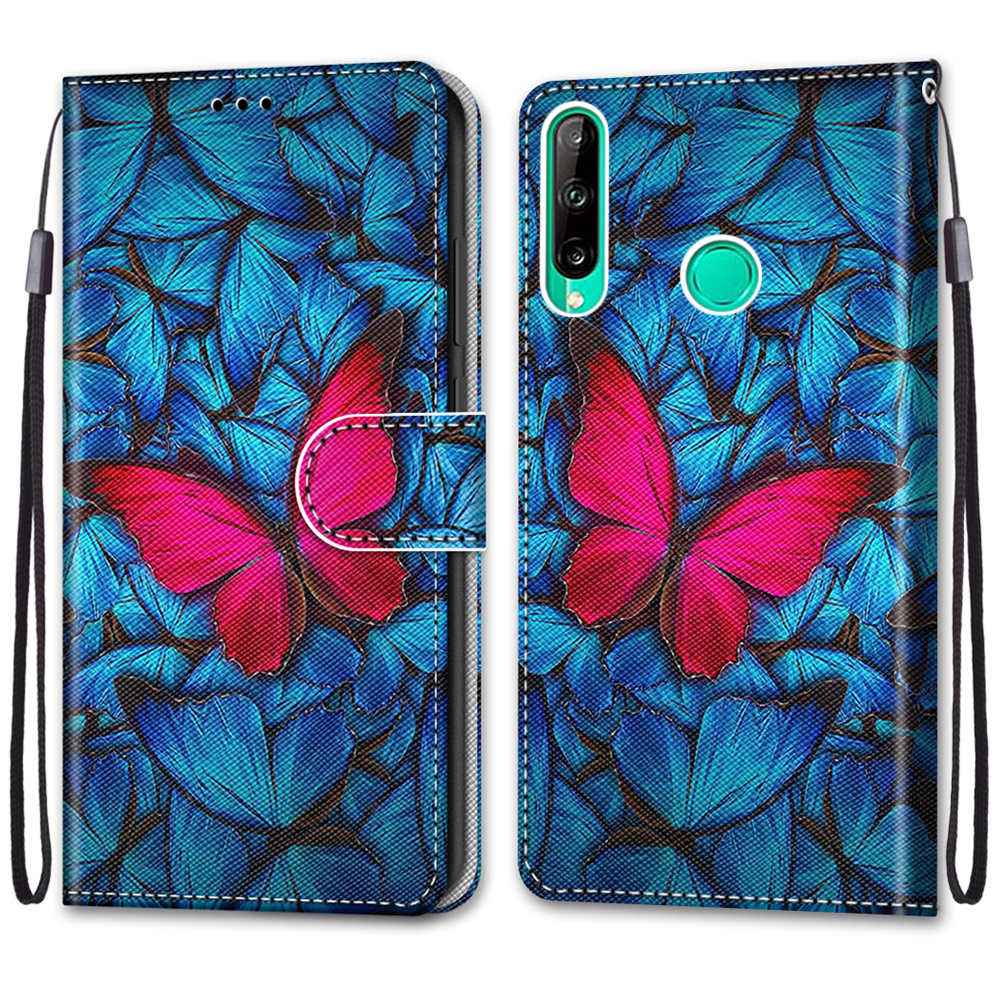 Luxuriöse Schutzhülle im Brieftaschen-Stil aus lackiertem Leder für Huawei Y5 Y6 Y7 Y9 P30 P40 P20Lite/Mate 20 Lite/P Smart Z/Nova 6SE Huawei P20 Lite
