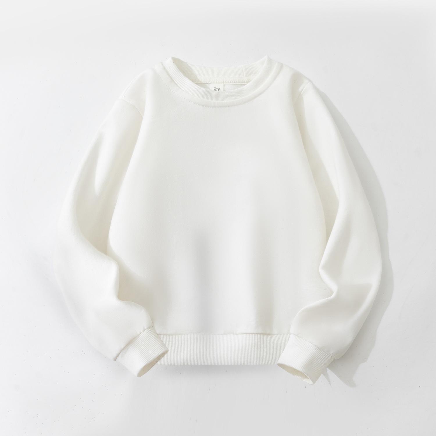 Anpassbares Kinder-Sweatshirt in Uni - Herbststil Loopback Baby- & Kinderbekleidung 130cm Height weiß