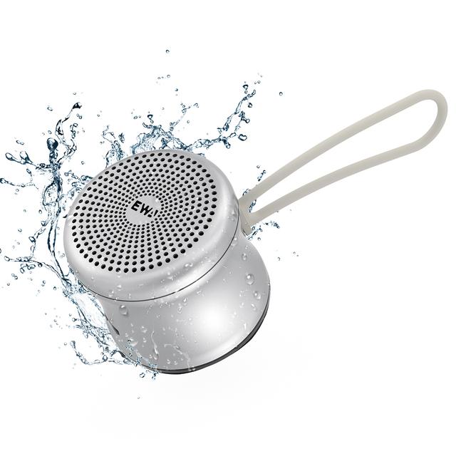 EWA A106 Pro Mini-Bluetooth-Lautsprecher mit individuellem Bassstrahler, IPX7 wasserdicht, super tragbare Lautsprecher, im Reiseetui verpackt grau