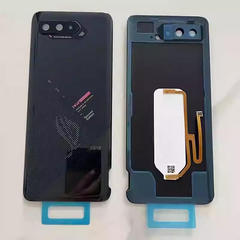 Für Asus ROG 5 5S Telefon 5 ZS673KS Batterie Abdeckung + Kamera Rahmen Objektiv + Aufkleber Gehäuse Für ROG Telefon 5s Mittleren Rahmen Black Cover Tencent