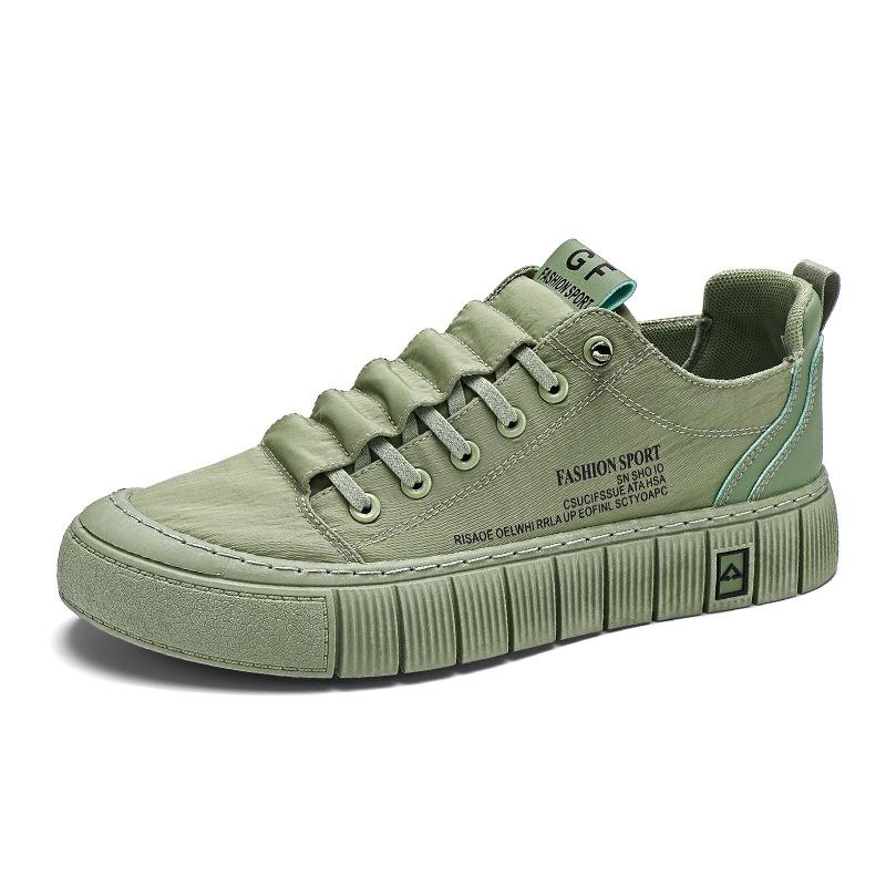 Grüne Herren Freizeitschuhe aus Eisseide Canvas Schuhe für Herren Wanderschuhe Outdoor Sneakers Atmungsaktive Herrenschuhe Tenis Hombres 44 grün