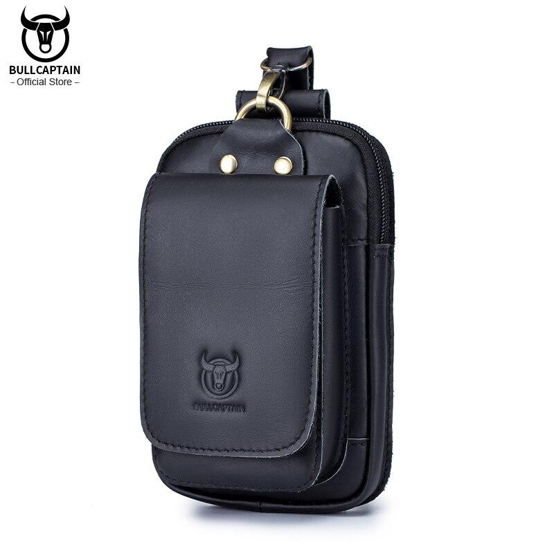 Bullcaptain Herren-Gürteltasche aus Leder, multifunktional, zum Tragen von Gürteln, Handy-Gürteltaschen, kann für 5,5-Zoll-Handy-Hüfttaschen für Herren verwendet werden