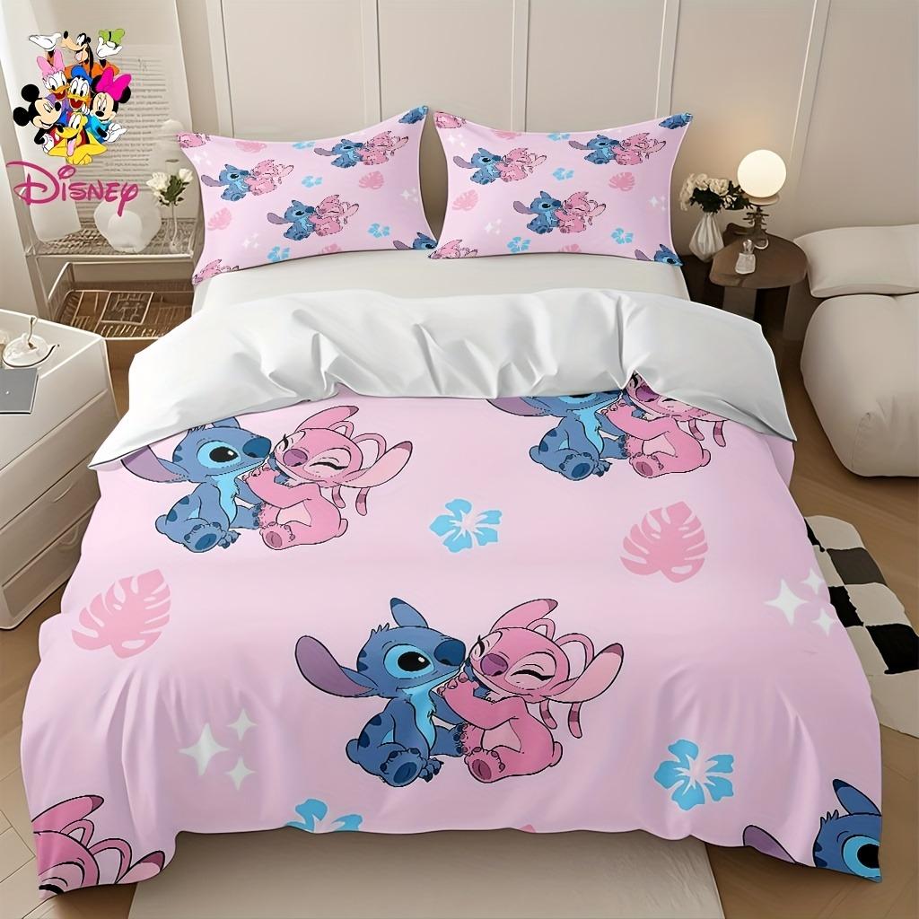 Stitch Bedrucktes Schlafzimmer Bettwäscheset Bettbezug Weihnachtsgeschenke Komfort Cartoon Mit Kissenbezug für Kinder und Erwachsene EU Single(135*200cm)3pcs