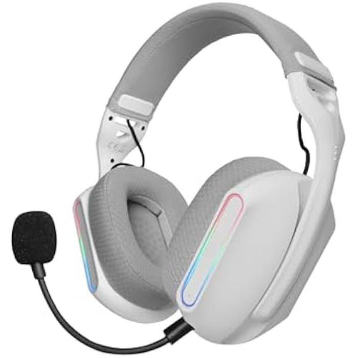Gaming-Headset - MARS GAMING - MHW-Pro - 3D 7.1 Sound - Bluetooth 5.3 - ARGB-Beleuchtung weiß