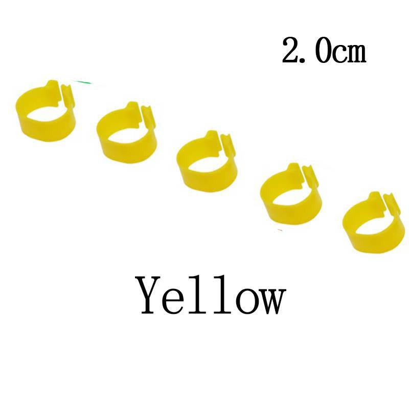 20 Stück Hühnerringe, Geflügel-Fußring, Innendurchmesser 1,6 cm, 2,0 cm, Fasan, Ente, Vogel, Geflügel, Fütterungswerkzeug gelb