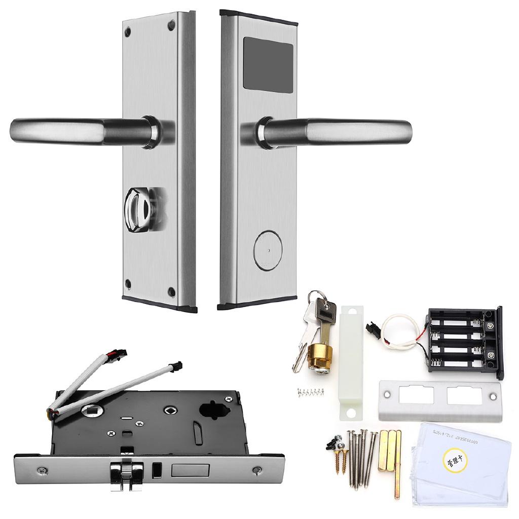 RFID-Digitalkartenschlüssel, Edelstahl, intelligentes Entriegeln, Hoteltürschloss, rostfrei und korrosionsbeständig, stabiler Speicher silver right