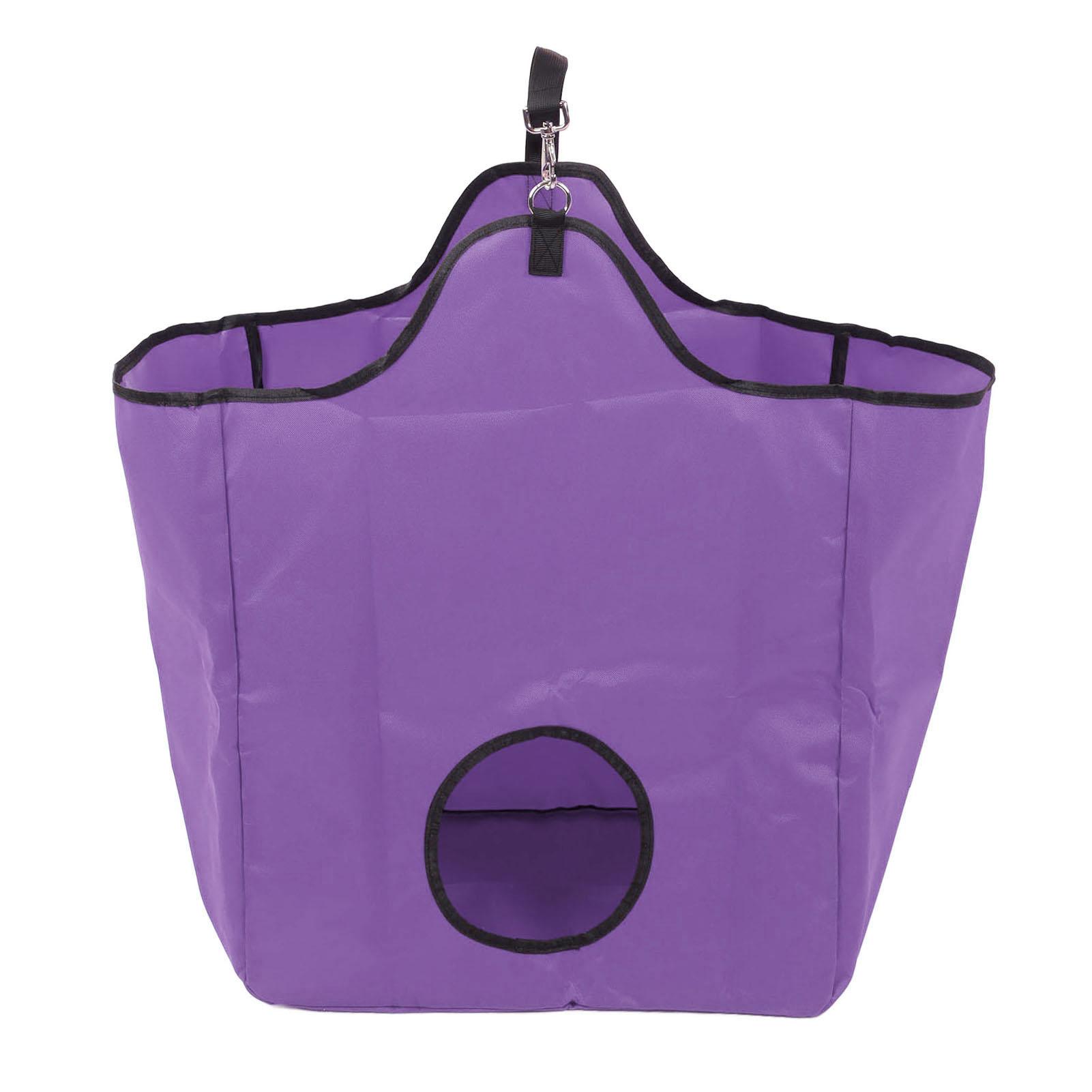 Pferde Langsam Feed Heu Taschen Mehrzweck 600D Oxford Tuch Wasserdichte Beschichtung Große Kapazität Tragbare violett