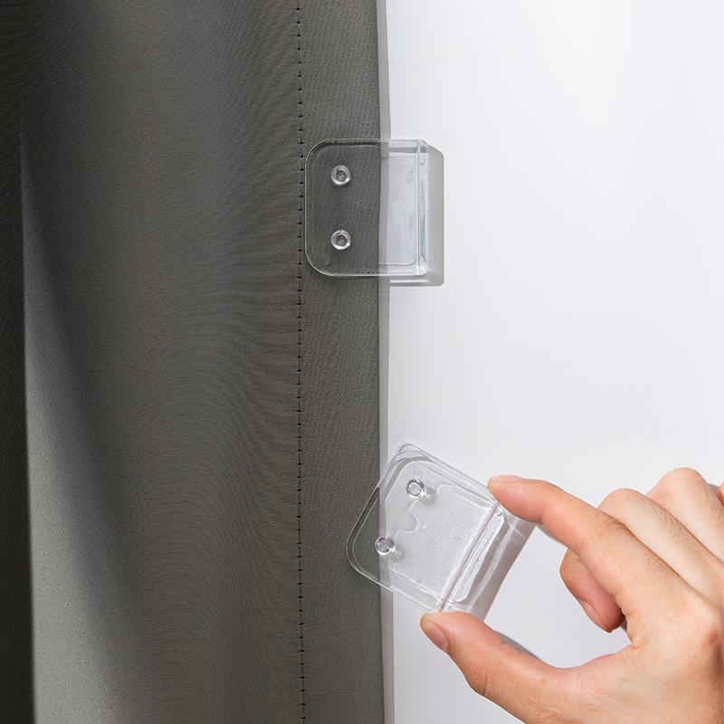 1/2 Stück Duschvorhang-Clips, winddicht, selbstklebend, Duschvorhang-Clips, Toilettenvorhangringe, Cliphalter, Badezimmer-Zubehör 2PCS