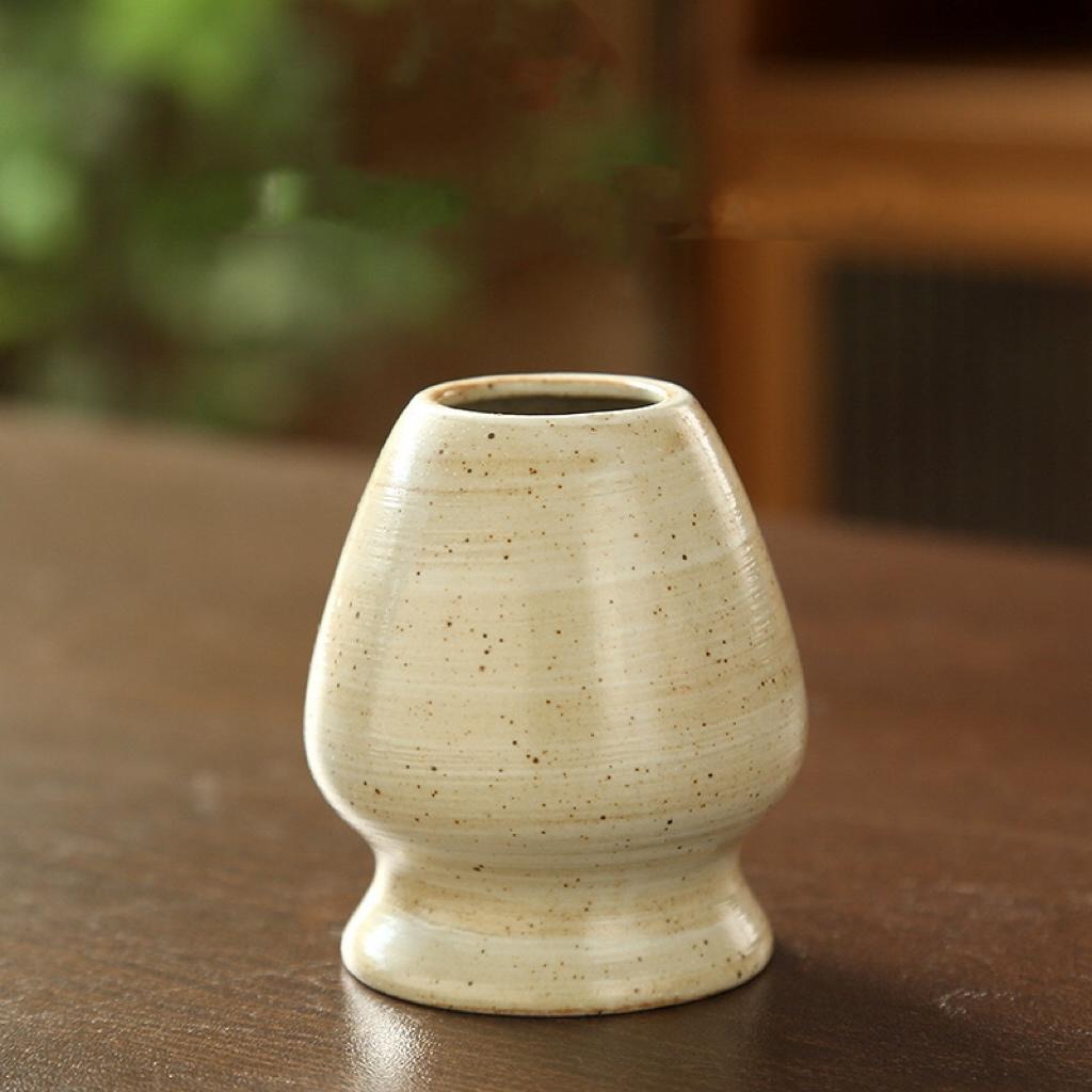 Tee-Schneebesenständer Matcha-Mixerständer Keramikständer Matcha-Ei-Schlägerständer passend für Matcha-Teeservice-Zubehör brown