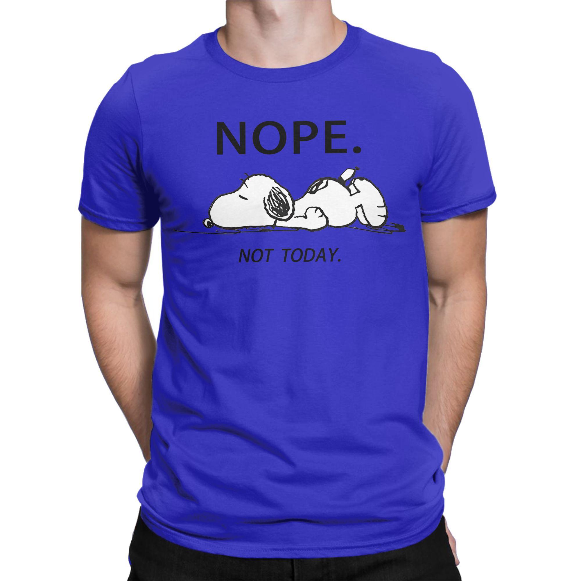Herren Niedliche Cartoon Snoopy T-Shirts Nope Not Today Baumwollkleidung Coole Kurzarm Rundhals T-Shirts 4XL 5XL 6XL T-Shirts 4XL blue