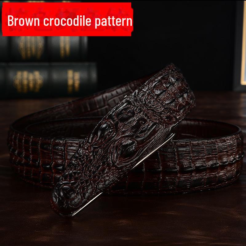 Herrengürtel aus echtem Leder mit Dornschließe – reifer Business-Modetrend 125 cm braun