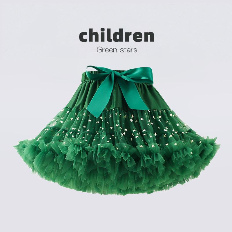 Kinder Mädchen Tüll Rock Baby Mädchen Kleidung Tutu Pettiskirt Rock Mode Mädchen Kleidung Prinzessin Röcke Rock Für Mädchen Kleidung 3-4years grün