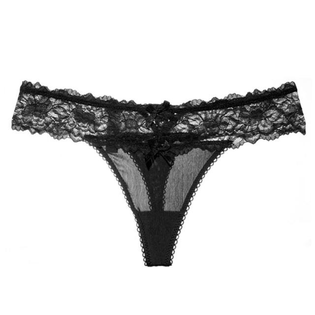 TERMEZY Frauen Spitze Höschen Sexy Low-taille Slips Weibliche Aushöhlen Unterwäsche Damen Unterhose G-String Dessous Dessous S schwarz