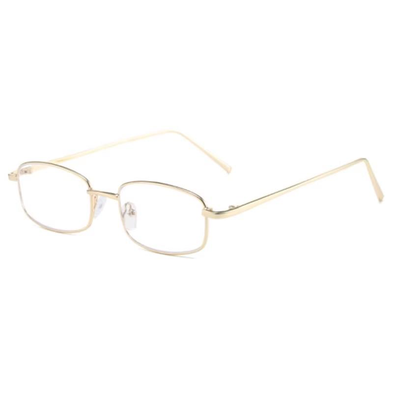 Trendige Rechteckige Brillen Langlebige Metall Metallrahmen für Damen Herren Silberne Brillen Anti-Blaulicht Kleine Quadratische Sonnenbrillen Brillen Anti-Blau white