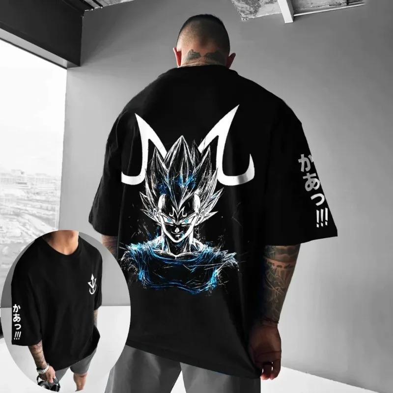 2026 Dragon Ball Unisex T-Shirt Vegeta Japanischer Anime Sommer Junge Kurzarm Nische Locker Streetwear Hip Hop Streetwear Übergroßes T-Shirt XL