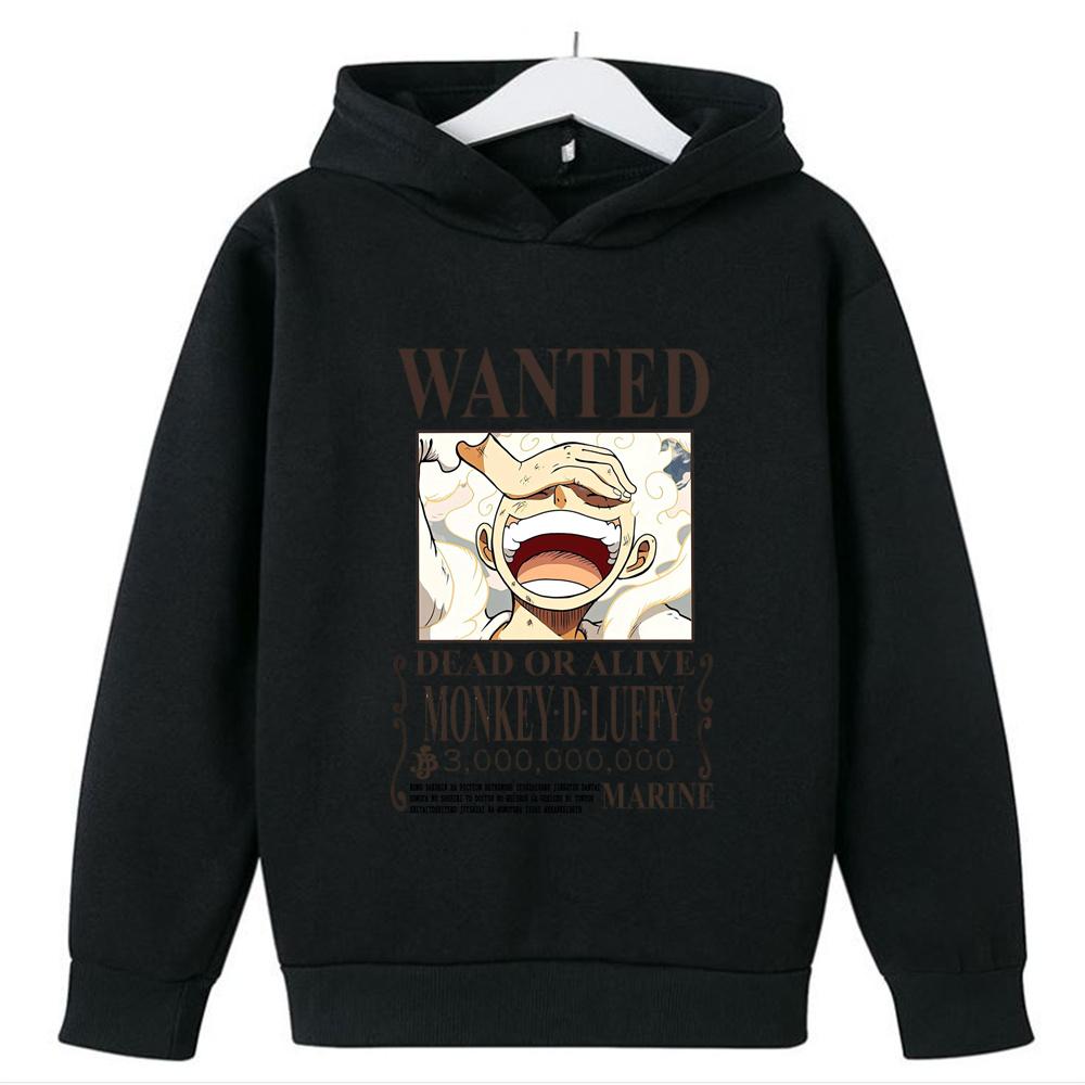 2024 One Piece Kinder Luffy Hoodie Sweatshirt One Piece Jungen Mädchen Sport Casual Pullover Cosplay Kostüm Kinder Pullover Tops 4XL
