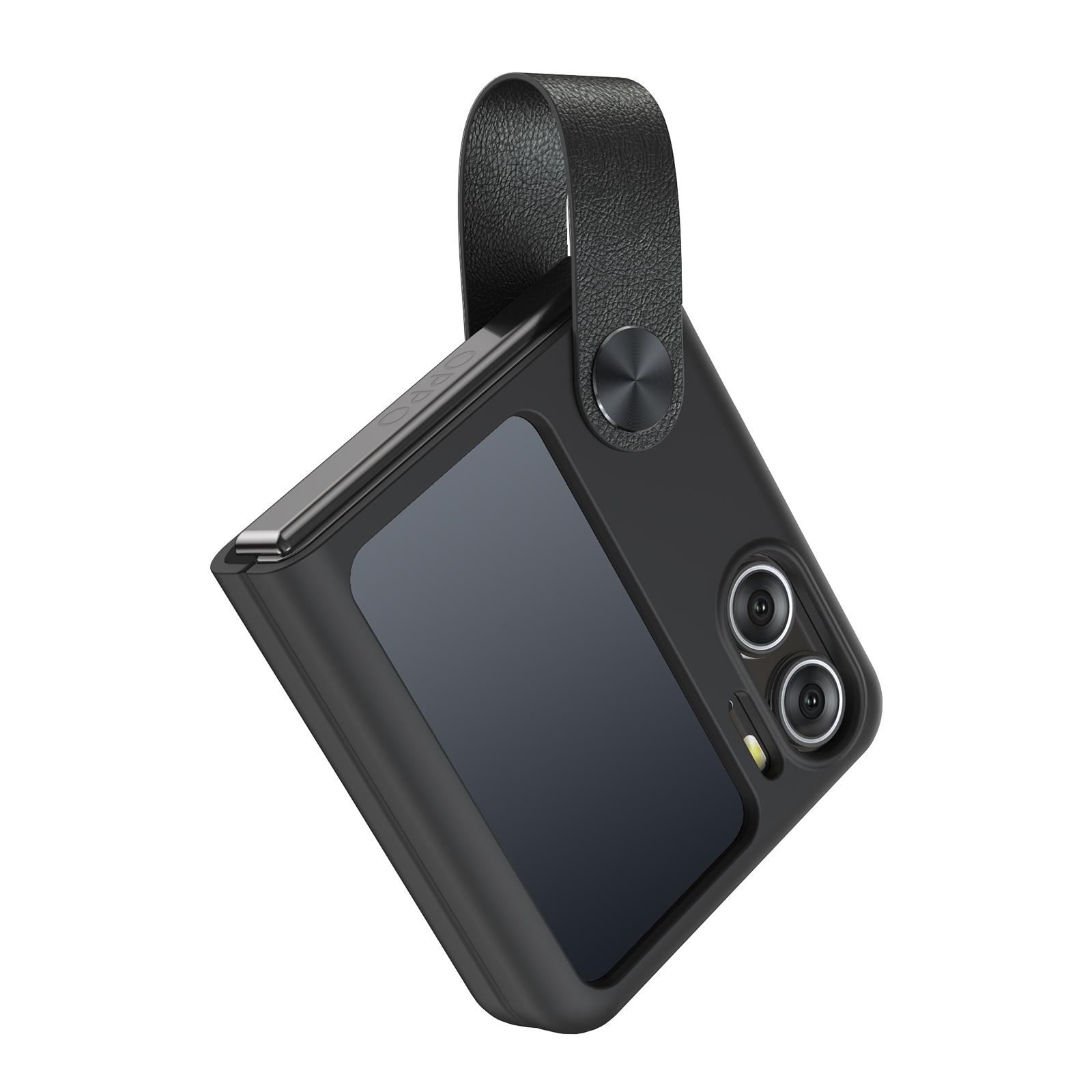 NILLKIN für OPPO Find N2 Flip 5G Hülle Flex Flip Case FlipFinger Strap Liquid Sillicone Phone Back Cover für Oppo Find N2 Flip OPPO Find N2 Flip schwarz