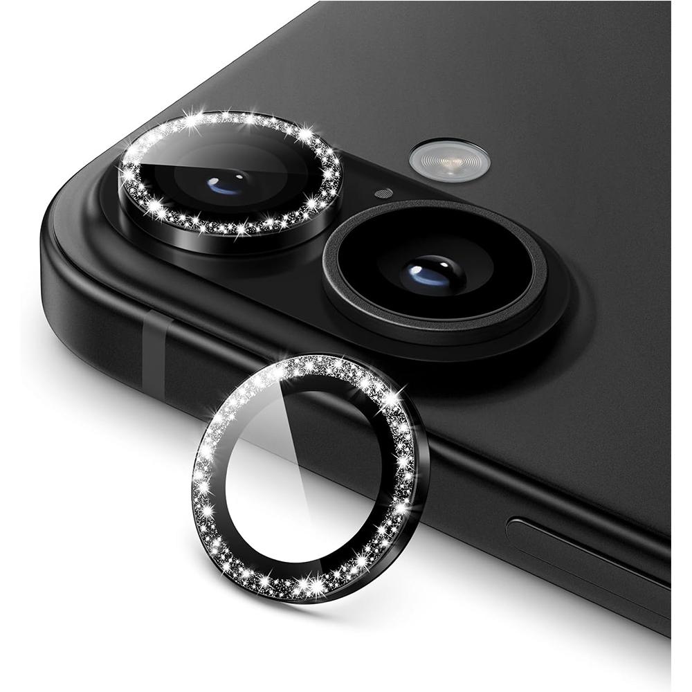 Bling Glitter Kamera Objektiv Schutz Abdeckung für Iphone 16 Pro Max 15 Plus 14 13 Mini 12 11 Iphone16 16Plus Gehärtetem glas Schutz Telefon Zubehör For iPhone 13 Mini schwarz