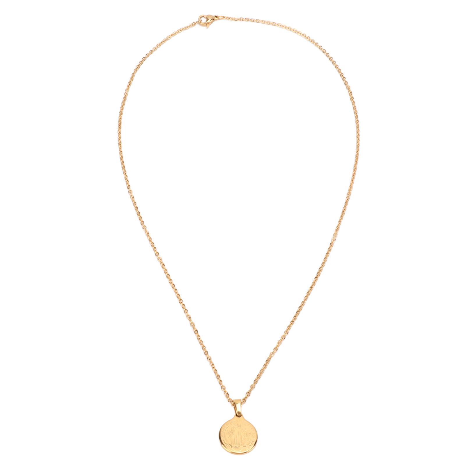 Saint Benedict Halskette einzigartige Edelstahl Saint Benedict Medaille Halskette Madonna Halskette Geschenk