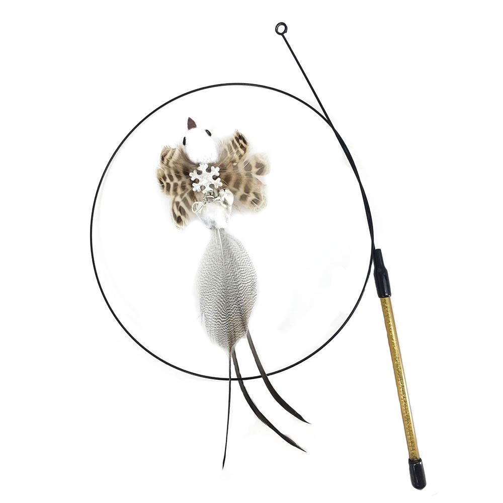 Simulation Vogel Interaktive Katze Spielzeug Lustige Feder Vogel Mit Glocke Katze Stick Spielzeug Für Kätzchen Spielen Teaser Zauberstab Spielzeug Handheld