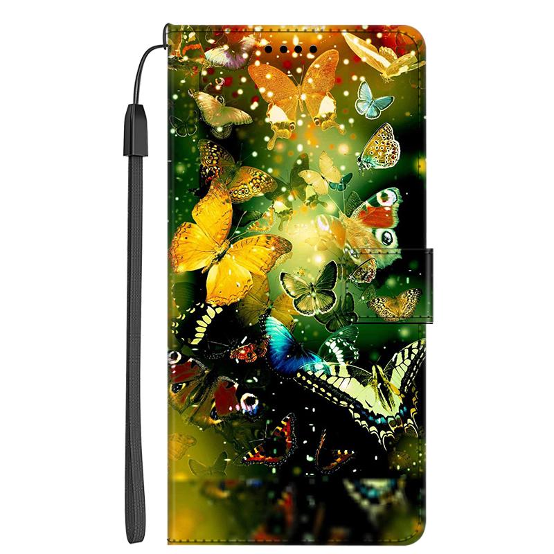 Leder Klapphüllen Für Honor 90 Lite 5G Hüllen Honor90 Portemonnaie Buch Kartenständer Schutz Bemalte Handyhüllen Für Honor 90 5G Taschen Honor 90 Lite wassermelone roten