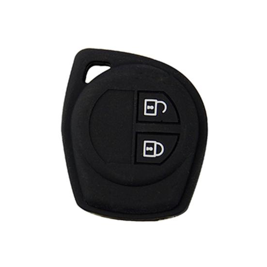 Auto-Innendekoration, 2 Tasten, Auto-Fernschlüsselanhänger, Silikonhülle für Suzuki SX4 Swift Vitara, Autoteile schwarz