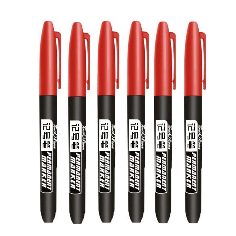 6 Stück Permanentmarker Stifte Manga Zeichenstifte Schwarz Blau Rot Wasserfeste Tinte Skizzenstifte Schreibwaren Kunst Schulbedarf