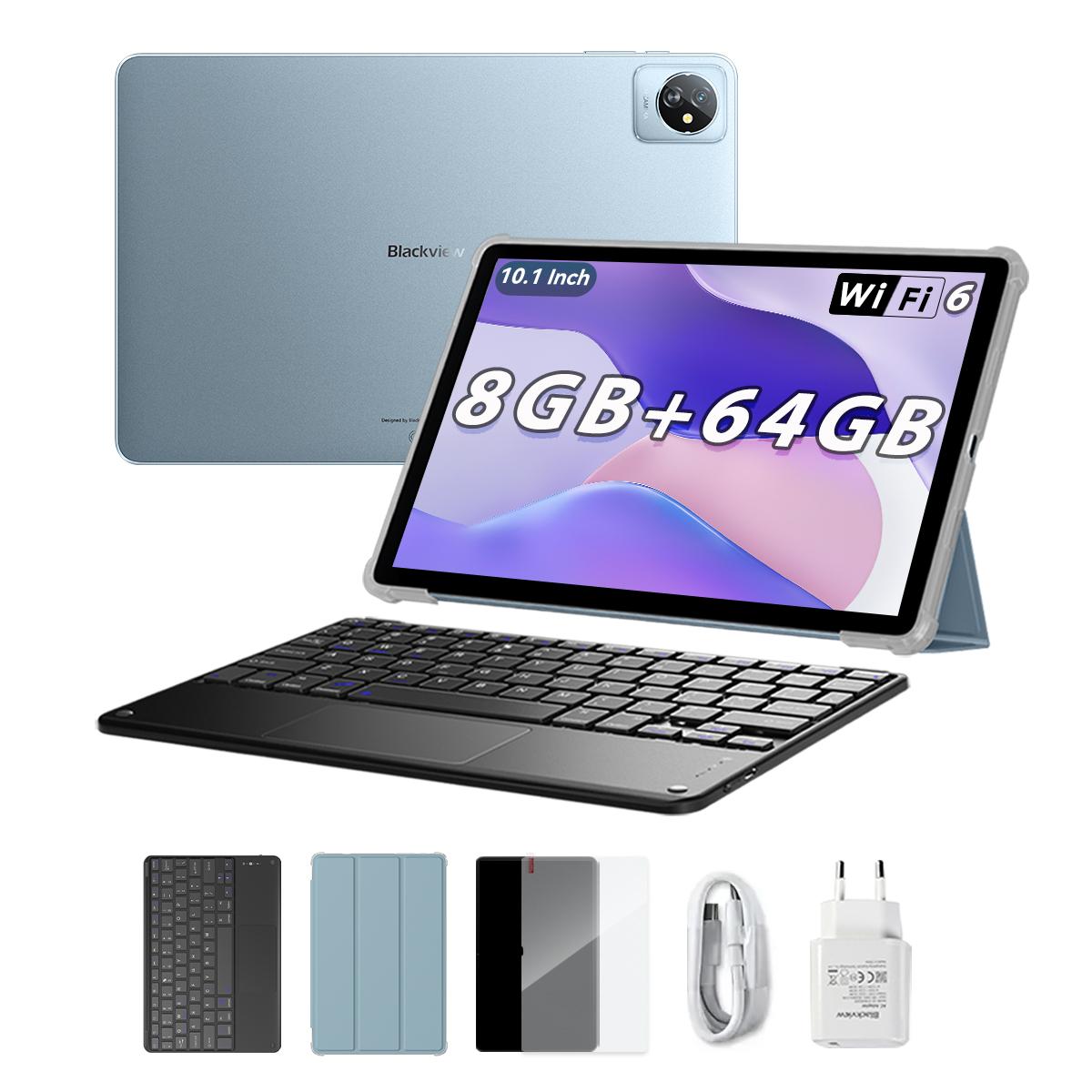 Blackview Tab 70 WiFi 10,1 Zoll 6580mAh Android-Tablet 8GB+64GB Speicher tablet+keyboard blau