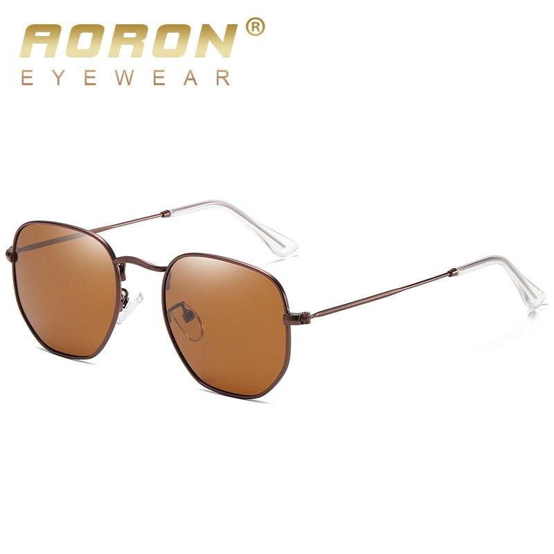 AORON Polarisierte Herren Sonnenbrille Klassische Pilot Fahrsonnenbrille Metallrahmen Spiegelglas Sonnenbrille Geschenke